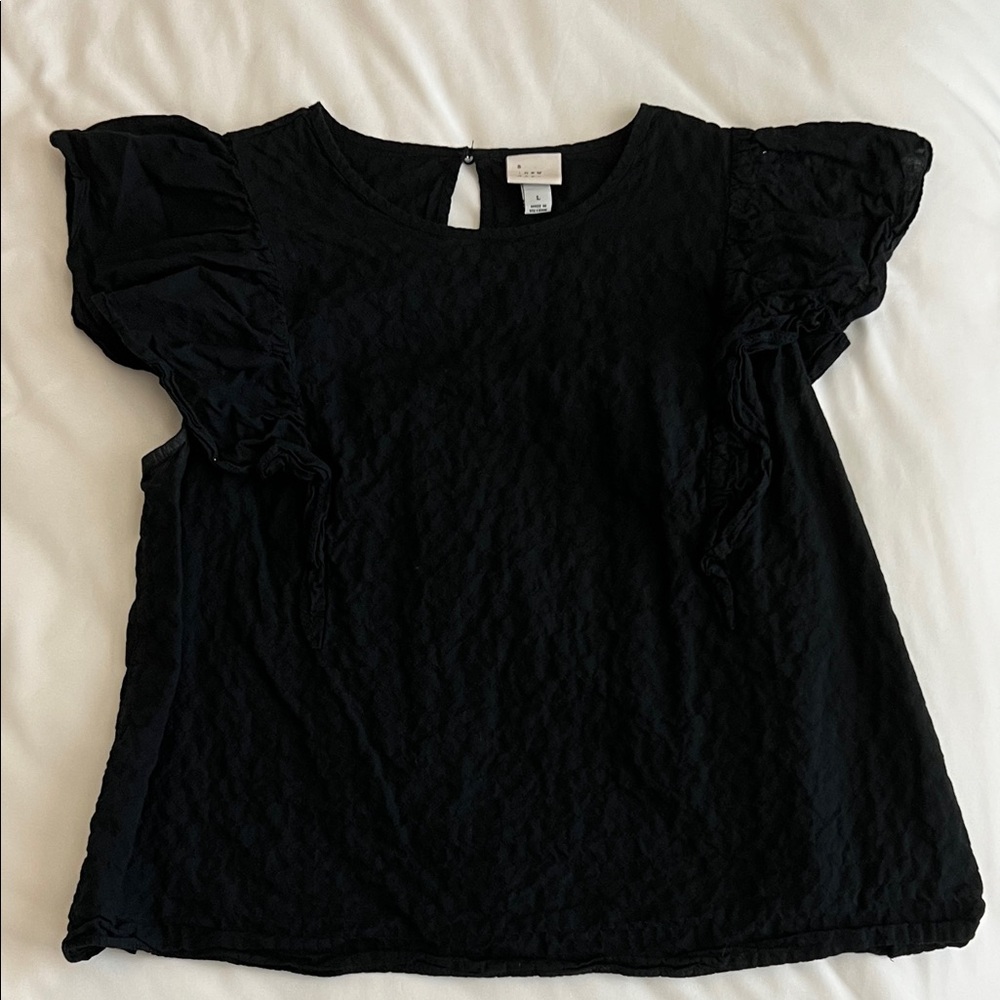 Target Black Textured Blouse